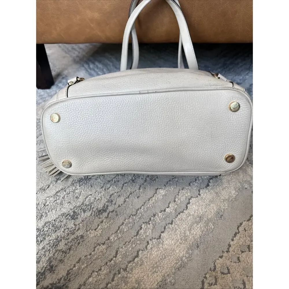 MICHAEL Michael Kors Carrie Large Pebbled Leather Shoulder Bag, Light Sand